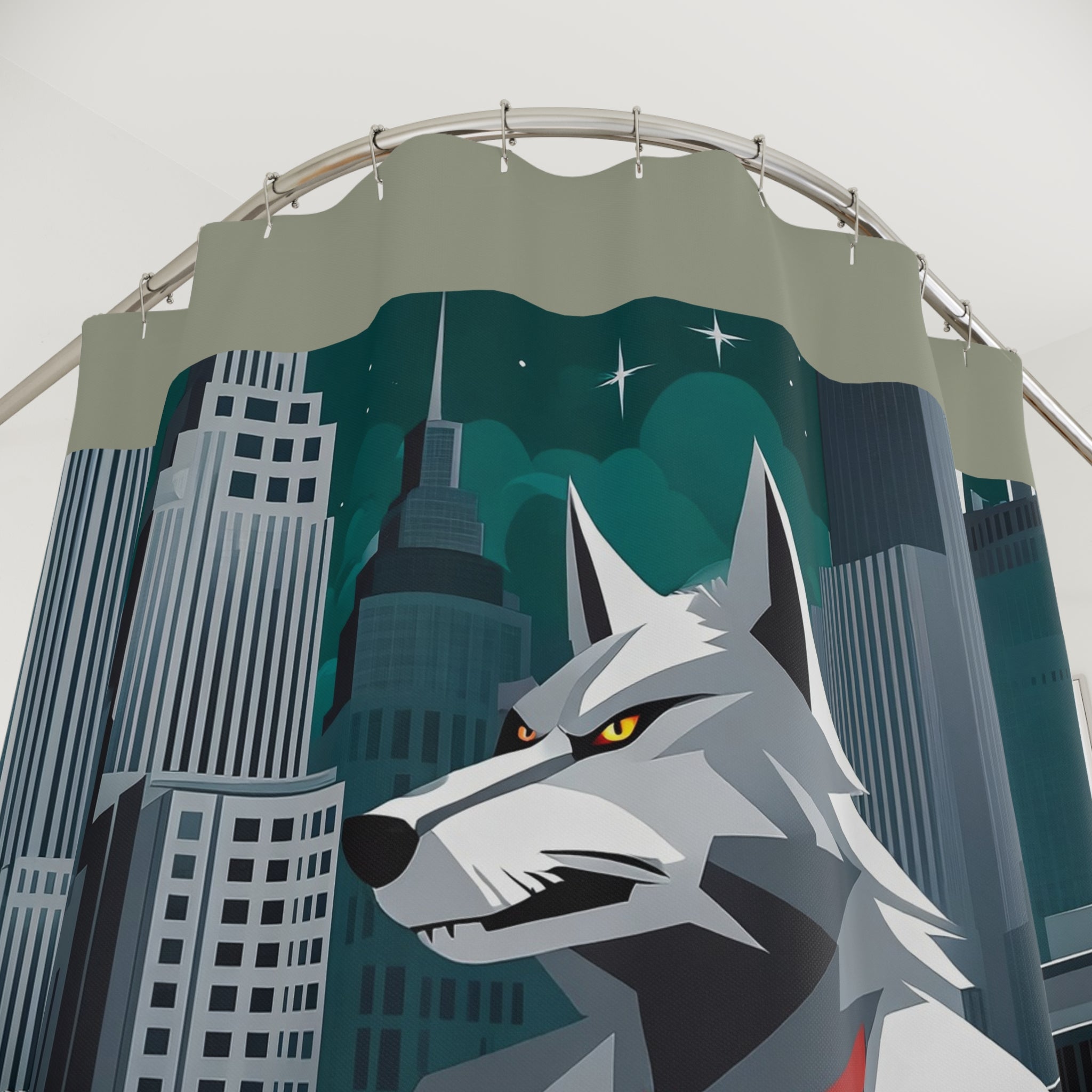 Sage Shower Curtain with Cinderhowl - 71" x 74"