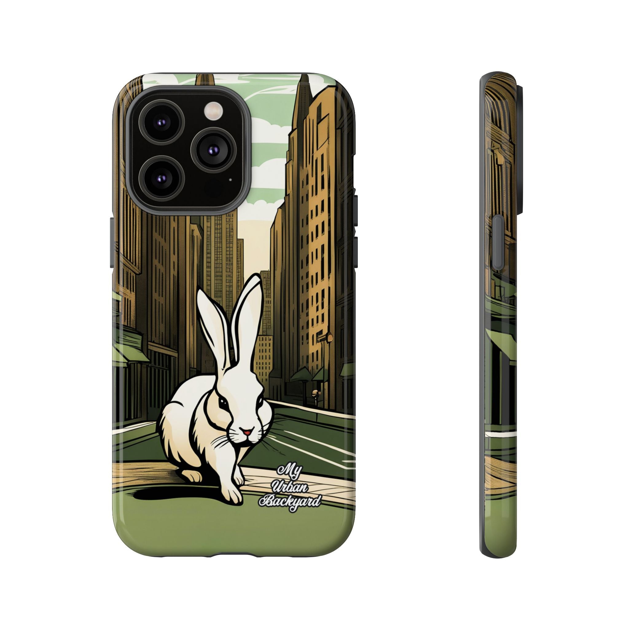 White Rabbit on a City Street, Cell Phone Case - Apple, Samsung, Google Pixel