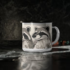 Three Raccoons, Enamel Camping Mug