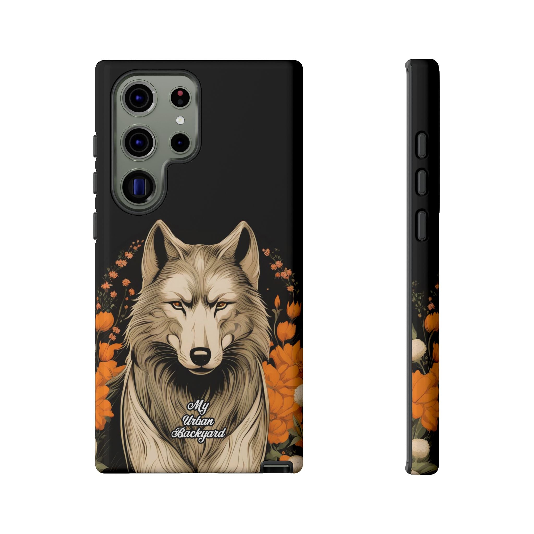Wolf with Flowers, Animal Cell Phone Case - Apple, Samsung, Google Pixel