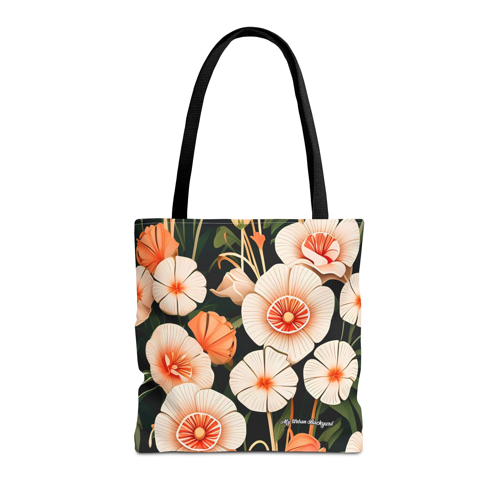 Art Deco Flowers Tote Bag with Cotton Handles For Everyday Use, 3 Sizes