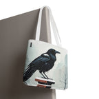 Winter Crow Tote Bag with Cotton Handles For Everyday Use, 3 Sizes