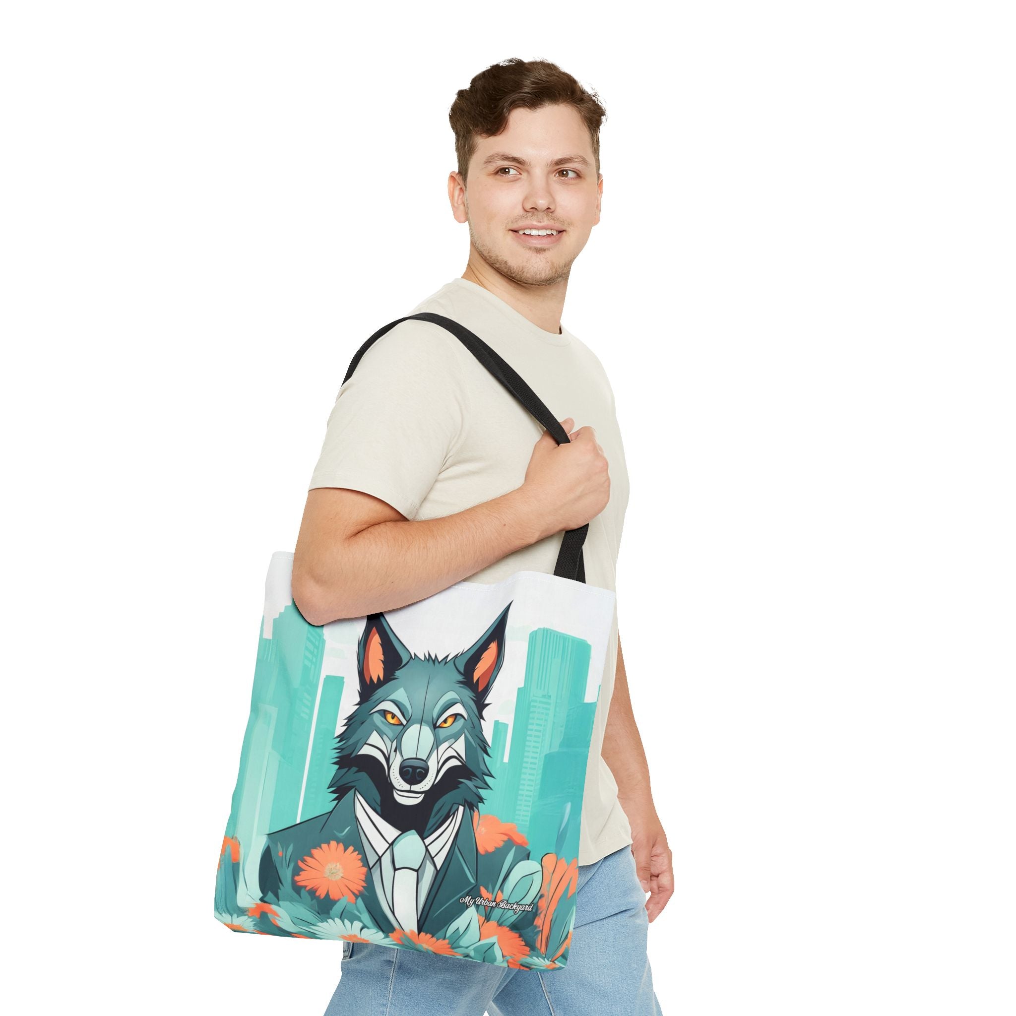 Vincent Blueclaw, Wolf Tote Bag with Cotton Handles For Everyday Use, 3 Sizes