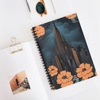 Art Deco Building and Flowers, Spiral Notebook Writing Journal - 118 Ruled Pages