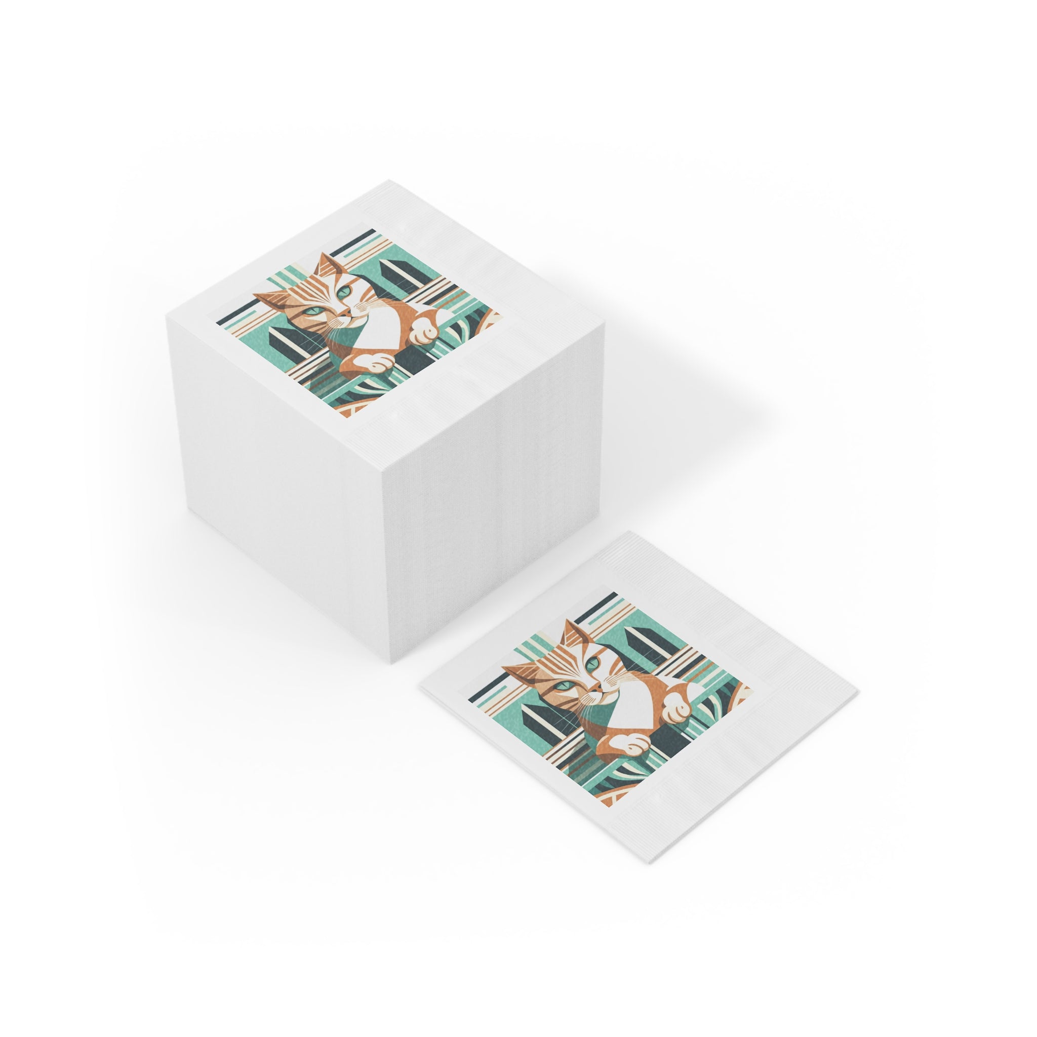 Art Deco Tabby Cat Napkins