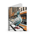 Pigeon on a City Street, Spiral Notebook Writing Journal - 118 Ruled Pages