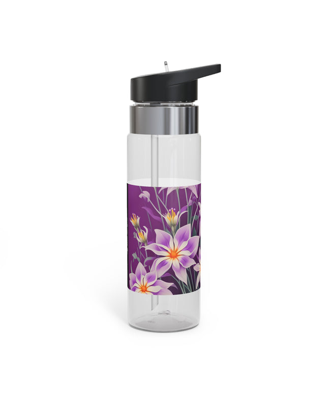 Purple Flowers, 20oz Sport Water Bottle, BPA-Free, Tritan™ plastic
