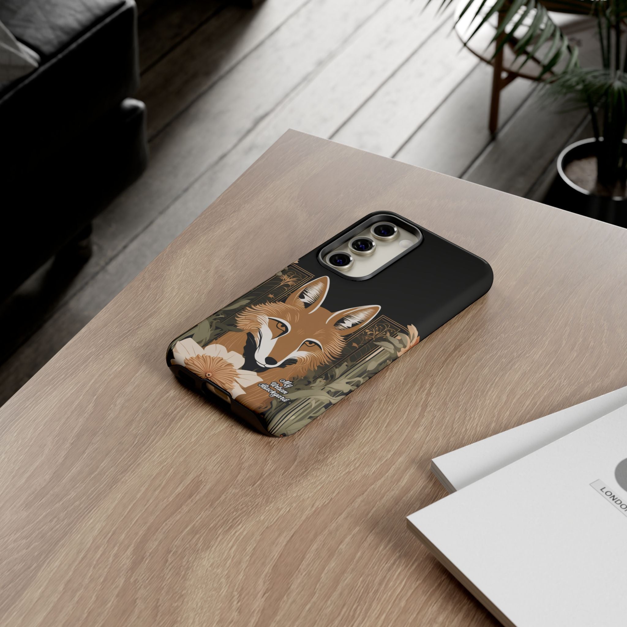 Art Deco Coyote with Flower, Cell Phone Case - Apple, Samsung, Google Pixel