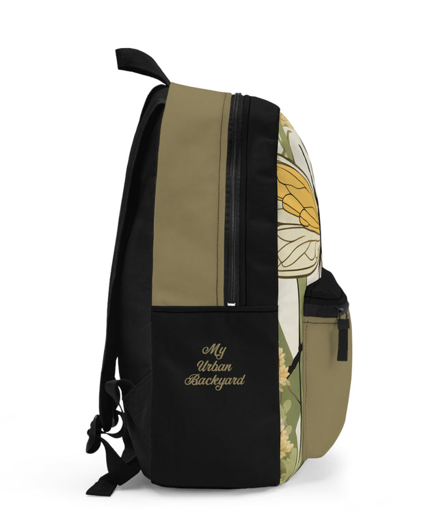 Bee with Flowers, Backpack with Computer Pocket and Padded Back