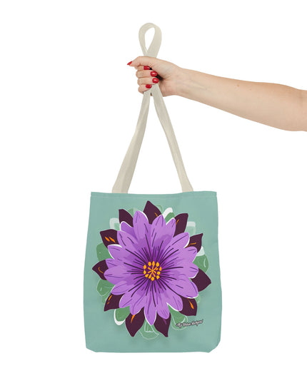 Purple Flower Tote Bag with Cotton Handles For Everyday Use, 3 Sizes