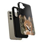 Art Deco Coyote with Flower, Cell Phone Case - Apple, Samsung, Google Pixel