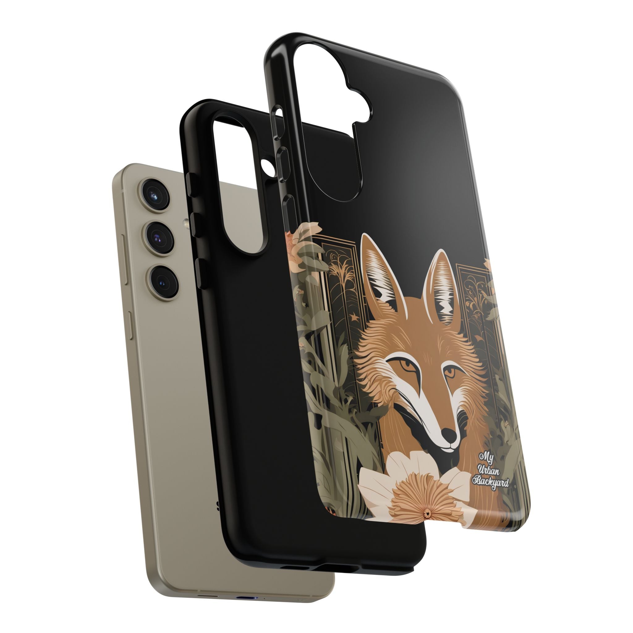 Art Deco Coyote with Flower, Cell Phone Case - Apple, Samsung, Google Pixel