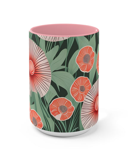Art Deco Flowers, Ceramic Mug - Perfect for Coffee, Tea, and More!
