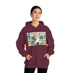 Art Deco Tabby Cat, Unisex Hoodie w Front Pocket