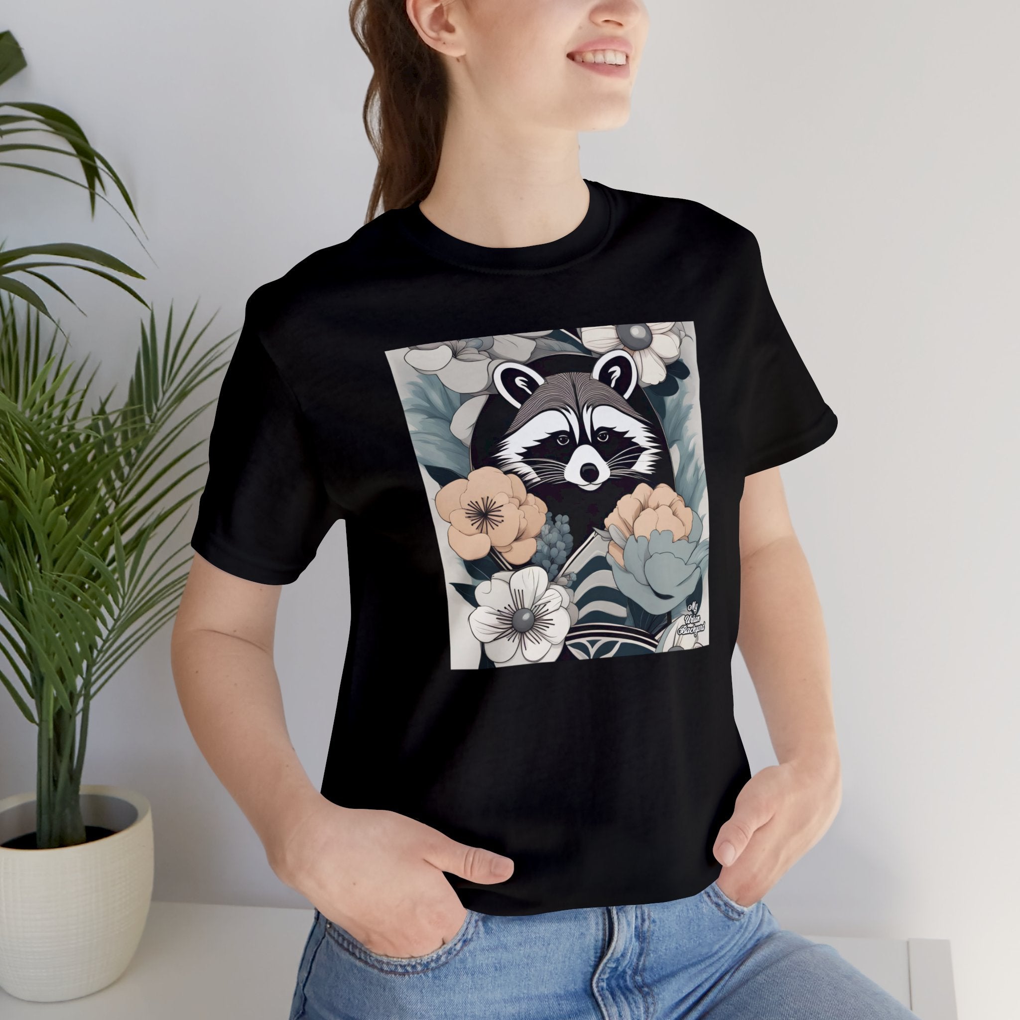 Rocco Pawsley, Raccoon T-Shirt, Soft 100% Cotton, Short Sleeve, Classic Fit - Unisex