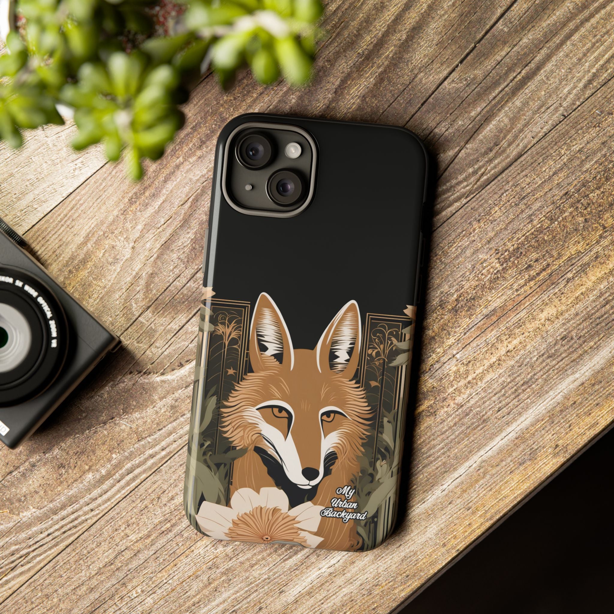 Art Deco Coyote with Flower, Cell Phone Case - Apple, Samsung, Google Pixel