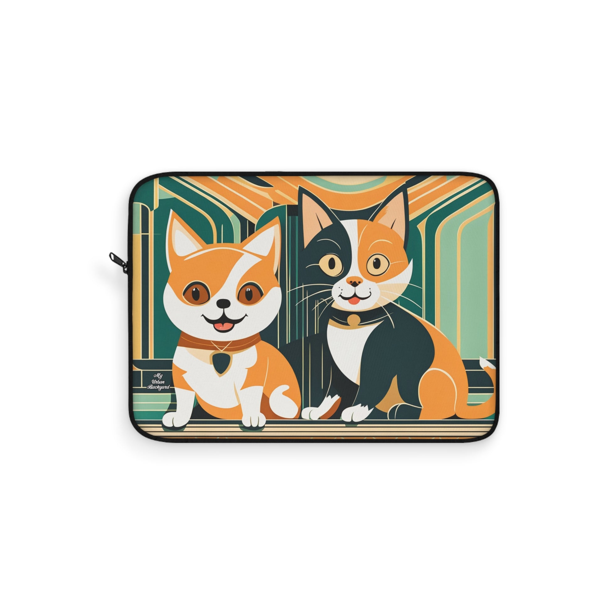 Two Kitties, Soft Laptop Sleeve, Pet Lover Gift, Stylish Tech Accessory, Colorful Cat Art, Cat Themed Laptop Case, Gift for Cat Moms, 3 Sizes