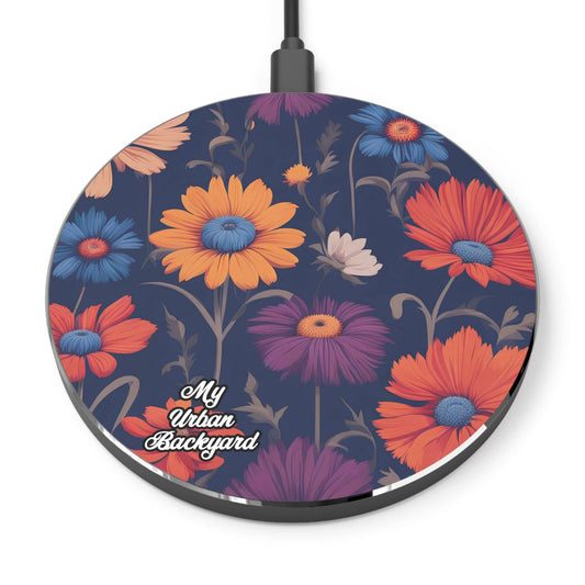 Cell Phone Wireless Charger, iPhone and Android, Fun Wildflowers