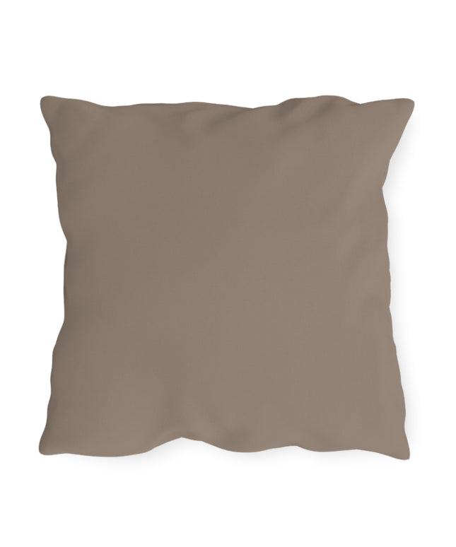 Cat w Red White + Blue Flowers, Taupe accent color, Throw Pillow, Indoor/Outdoor Decor for Home or Office