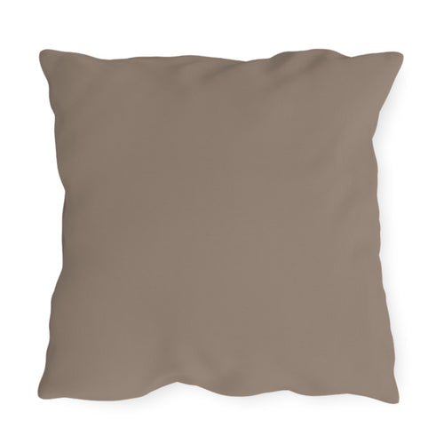 Cat with Red and White Flowers, Taupe accent color, Throw Pillow