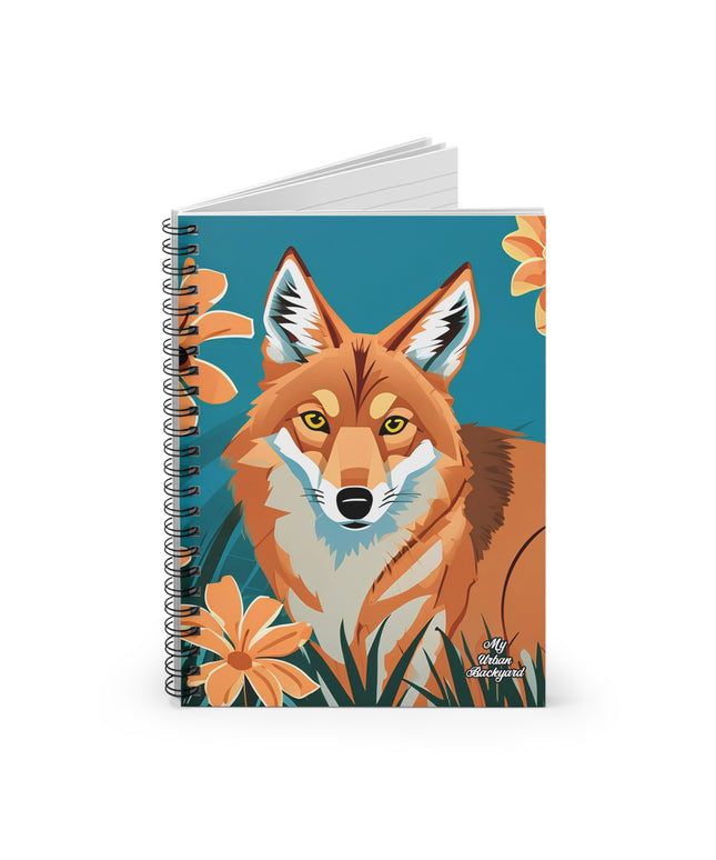 Coyote and Flowers, Spiral Notebook Journal - Write in Style