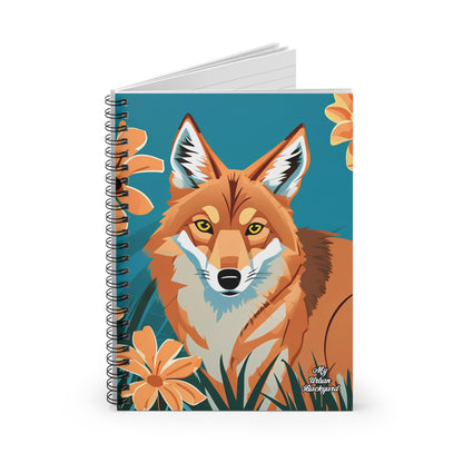 Coyote and Flowers, Spiral Notebook Journal - Write in Style