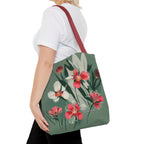 White and Red Wildflowers Tote Bag with Cotton Handles For Everyday Use, 3 Sizes