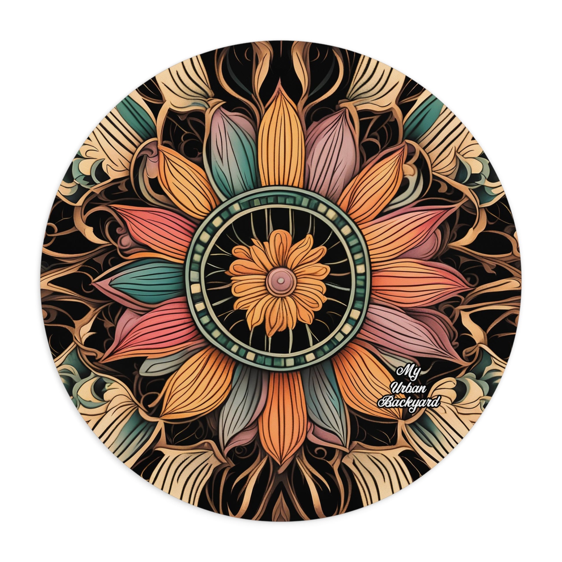 Art Deco Flowers Mouse Pad, Desk Accessory, Office Decor, Gift for Her, Home Office, Study Gift