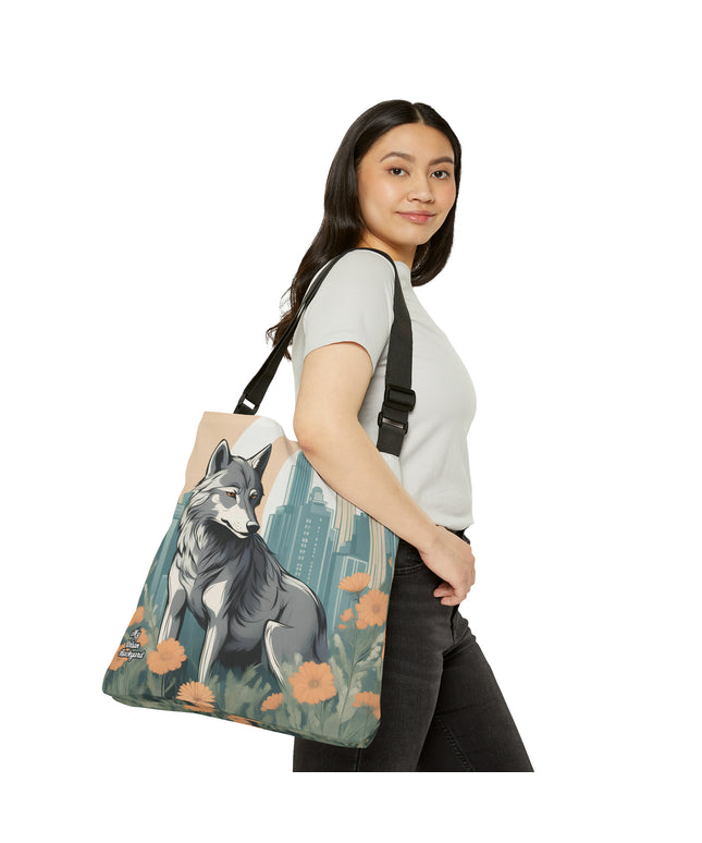 Urban Wolf, Tote Bag with Adjustable Strap - Trendy and Versatile