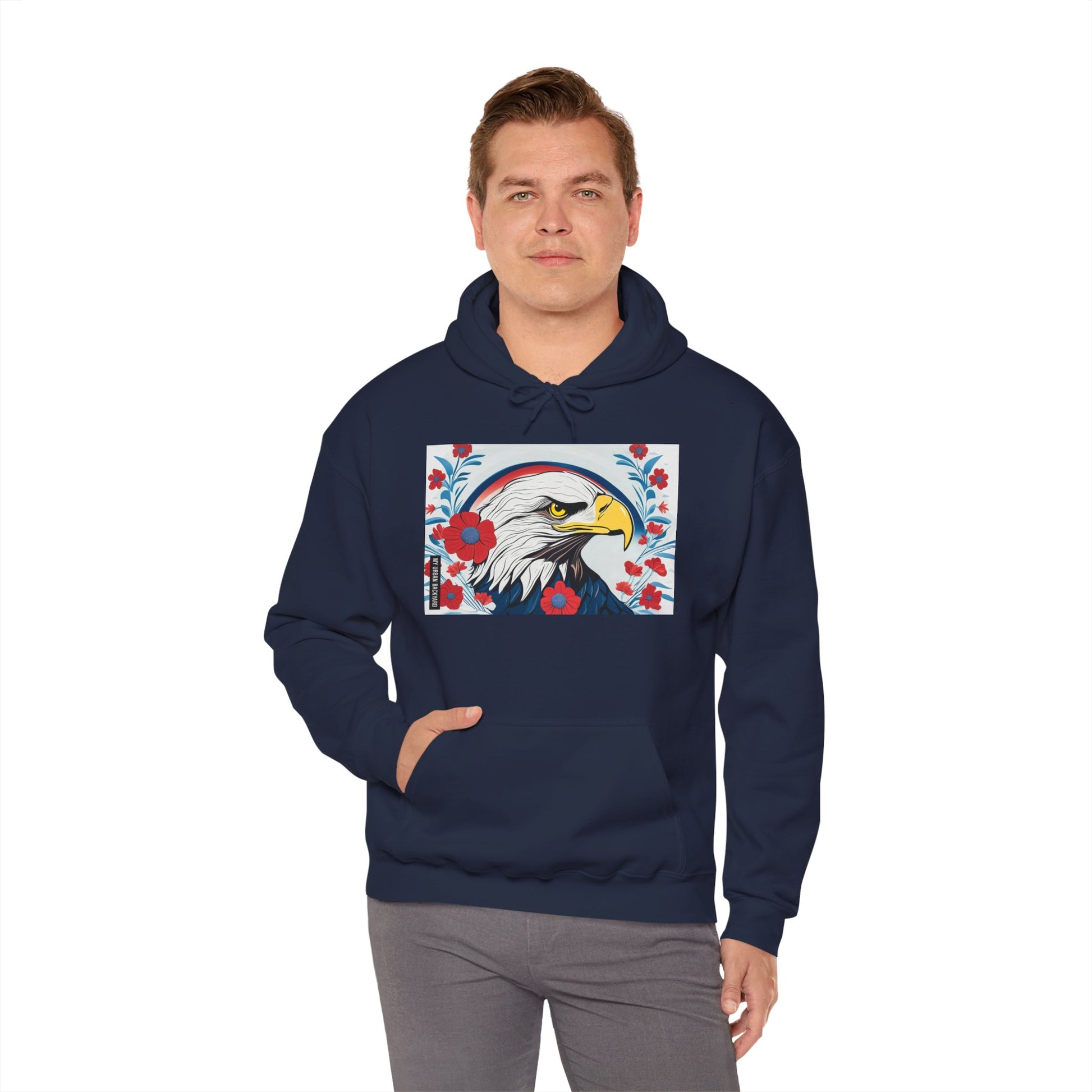 Bald Eagle Floral Hoodie - Unisex Sweatshirt, Nature Lover Gift, Patriotic Apparel, Cozy Outfit for All Seasons, Unique Design
