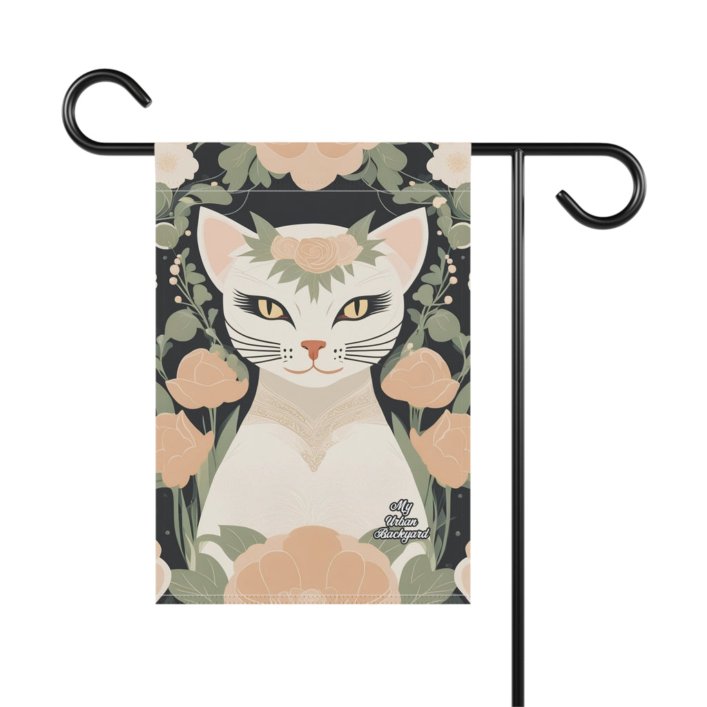 Genevieve Meowcroft, Cat Garden Flag for Yard, Patio, Porch, or Work, 12"x18" - Flag only