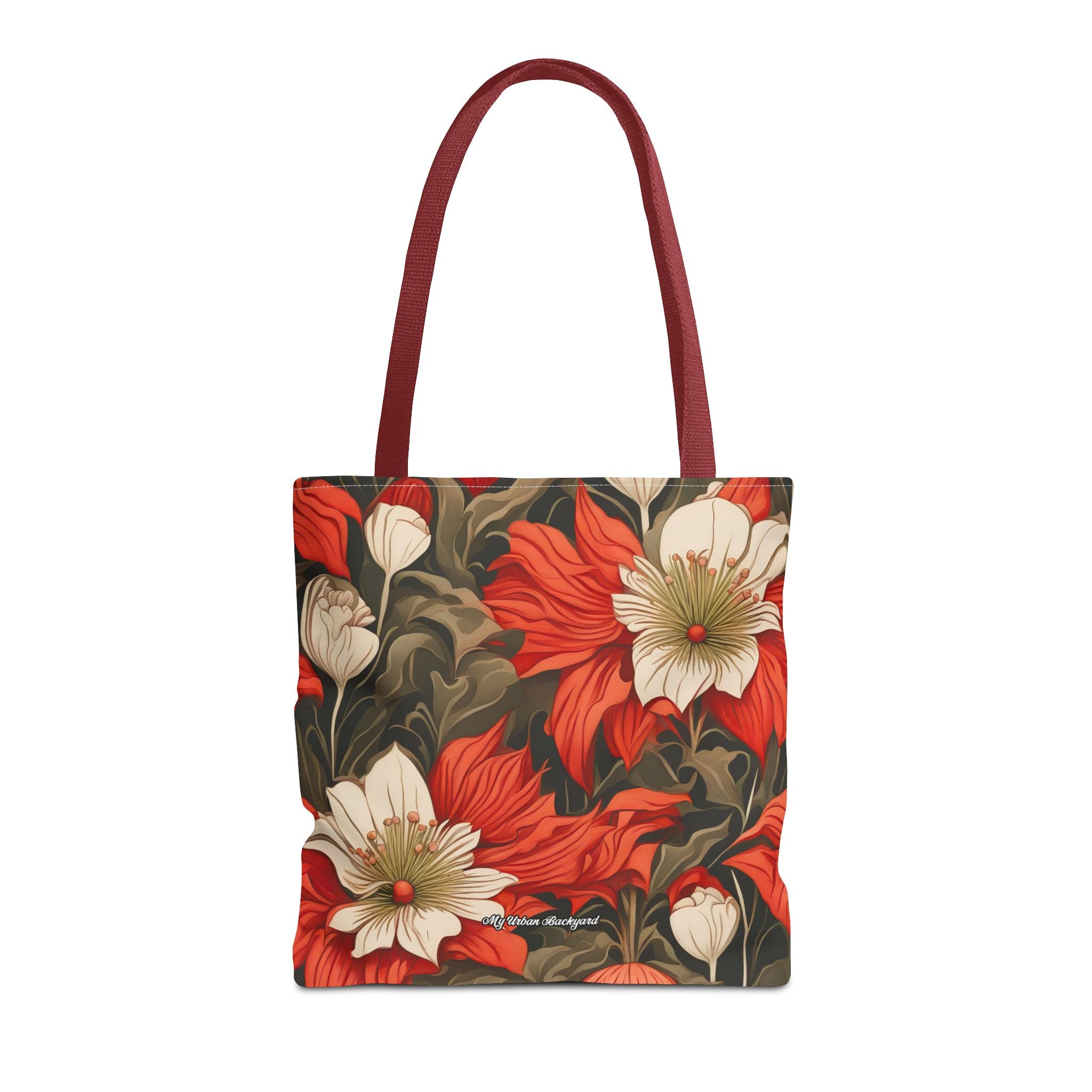 Holiday Flowers Tote Bag with Cotton Handles For Everyday Use, 3 Sizes