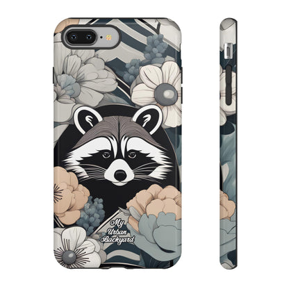 Art Deco Raccoon with Flowers, Cell Phone Case - Apple, Samsung, or Google Pixel