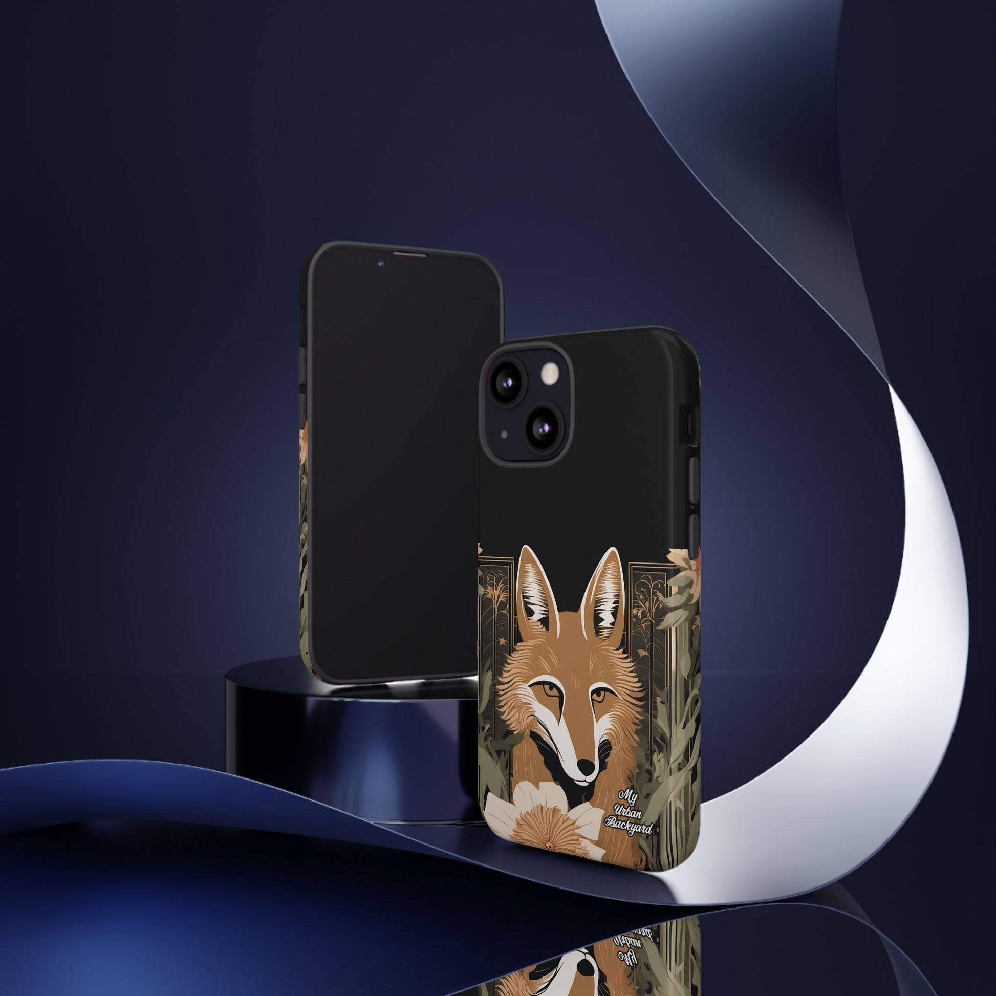 Art Deco Coyote with Flower, Cell Phone Case - Apple, Samsung, Google Pixel