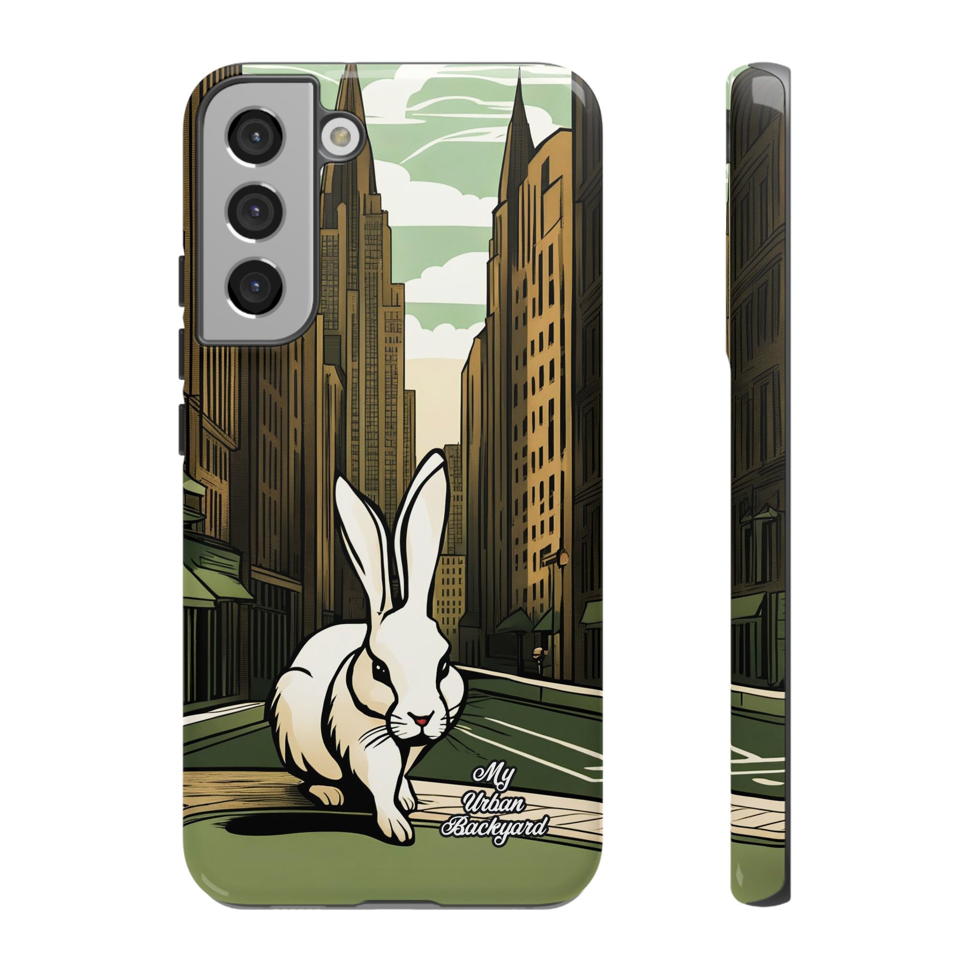 White Rabbit on a City Street, Cell Phone Case - Apple, Samsung, or Google Pixel