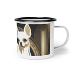 White Chihuahua, Enamel Camping Mug