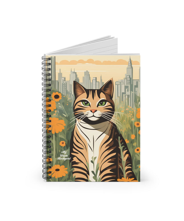 Finn Purrington, Cat Spiral Notebook Writing Journal - 118 Ruled Pages