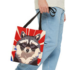Ziggy Starspaws, Raccoon Tote Bag with Cotton Handles For Everyday Use, 3 Sizes