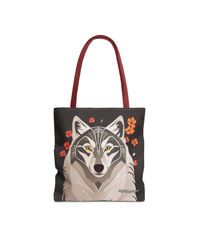 Art Deco Wolf Tote Bag with Cotton Handles For Everyday Use, 3 Sizes