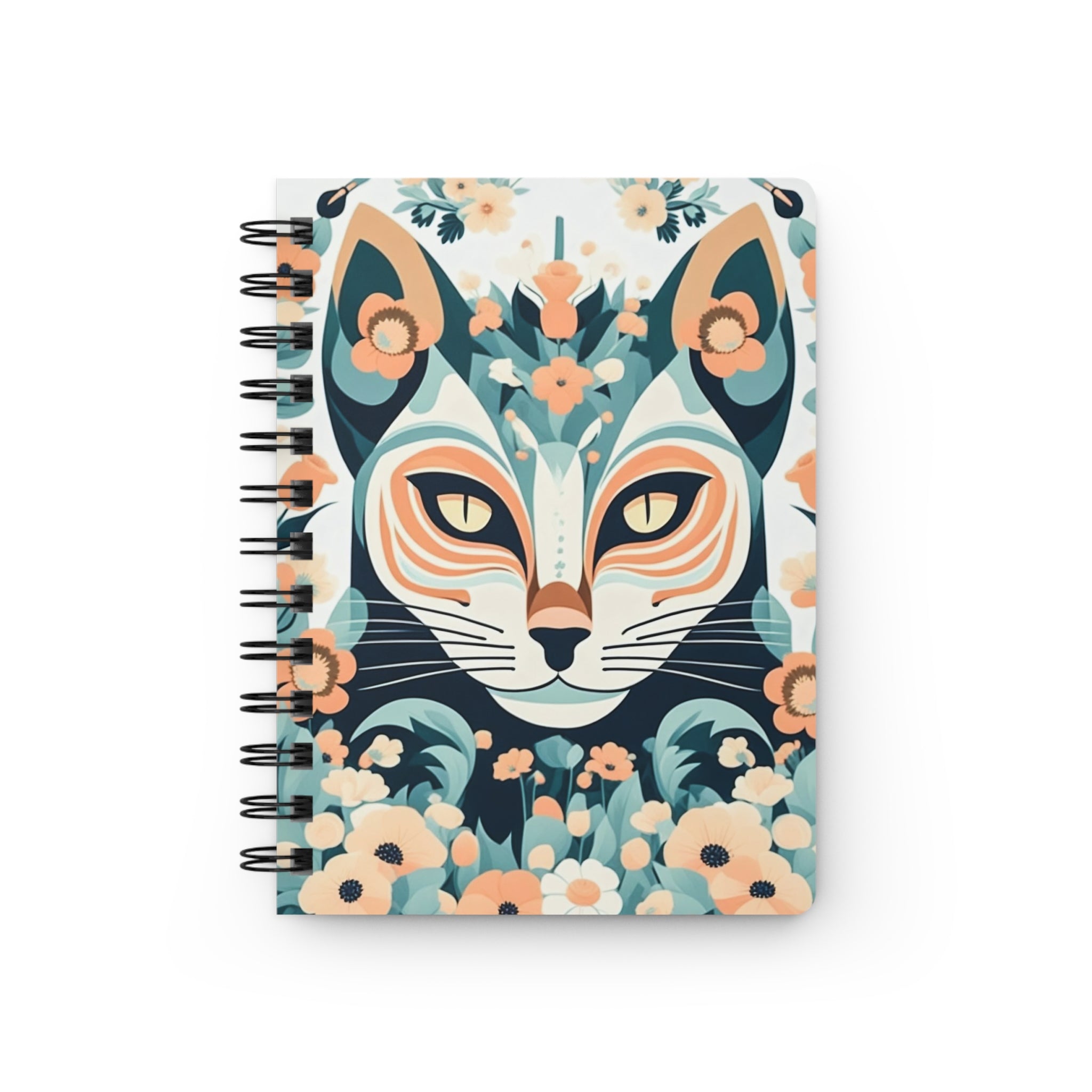 Floral Cat Spiral Journal