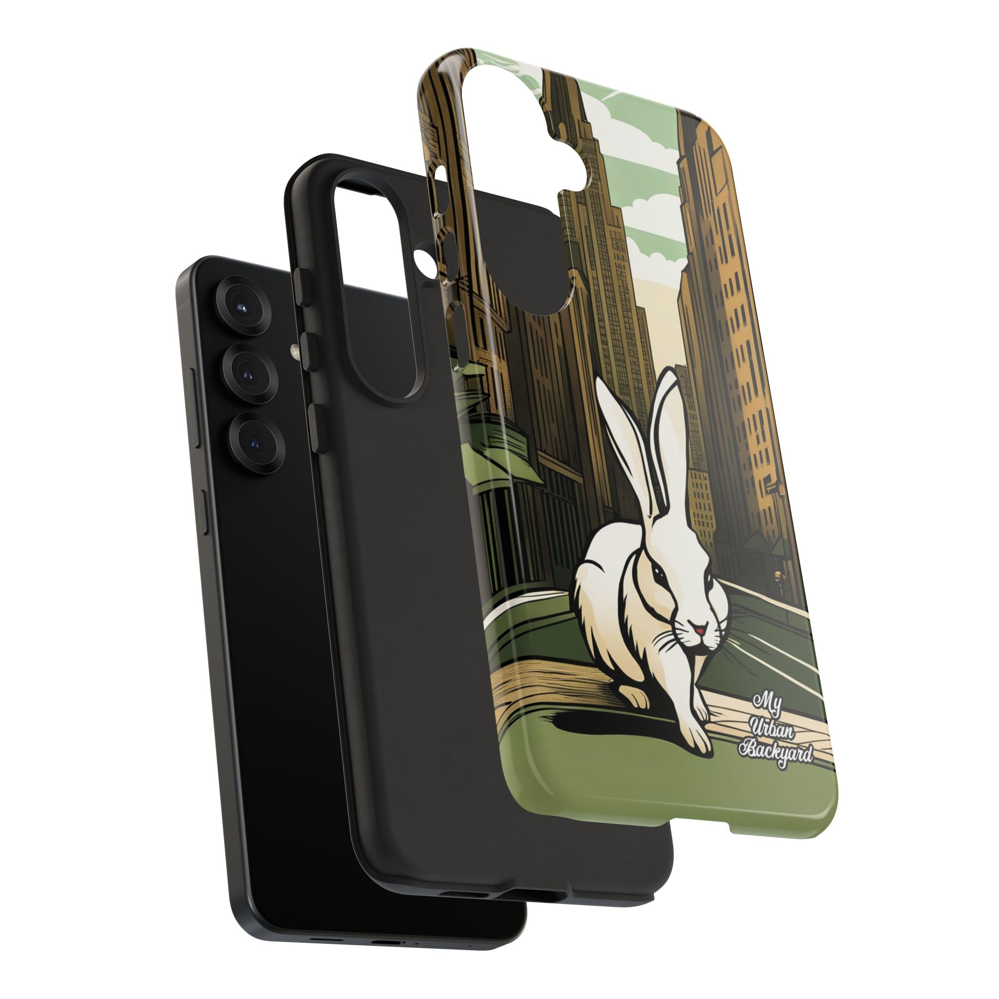 White Rabbit on a City Street, Cell Phone Case - Apple, Samsung, Google Pixel