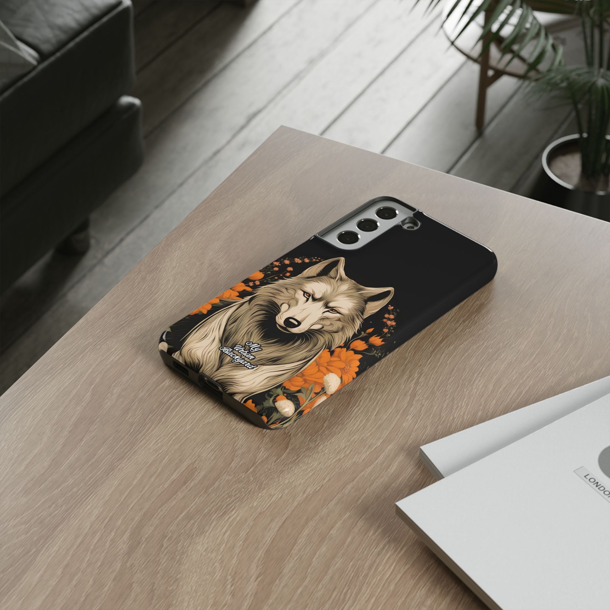 Wolf with Flowers, Animal Cell Phone Case - Apple, Samsung, Google Pixel