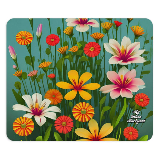 Computer Mouse Pad, Non-slip rubber bottom, Wildflowers