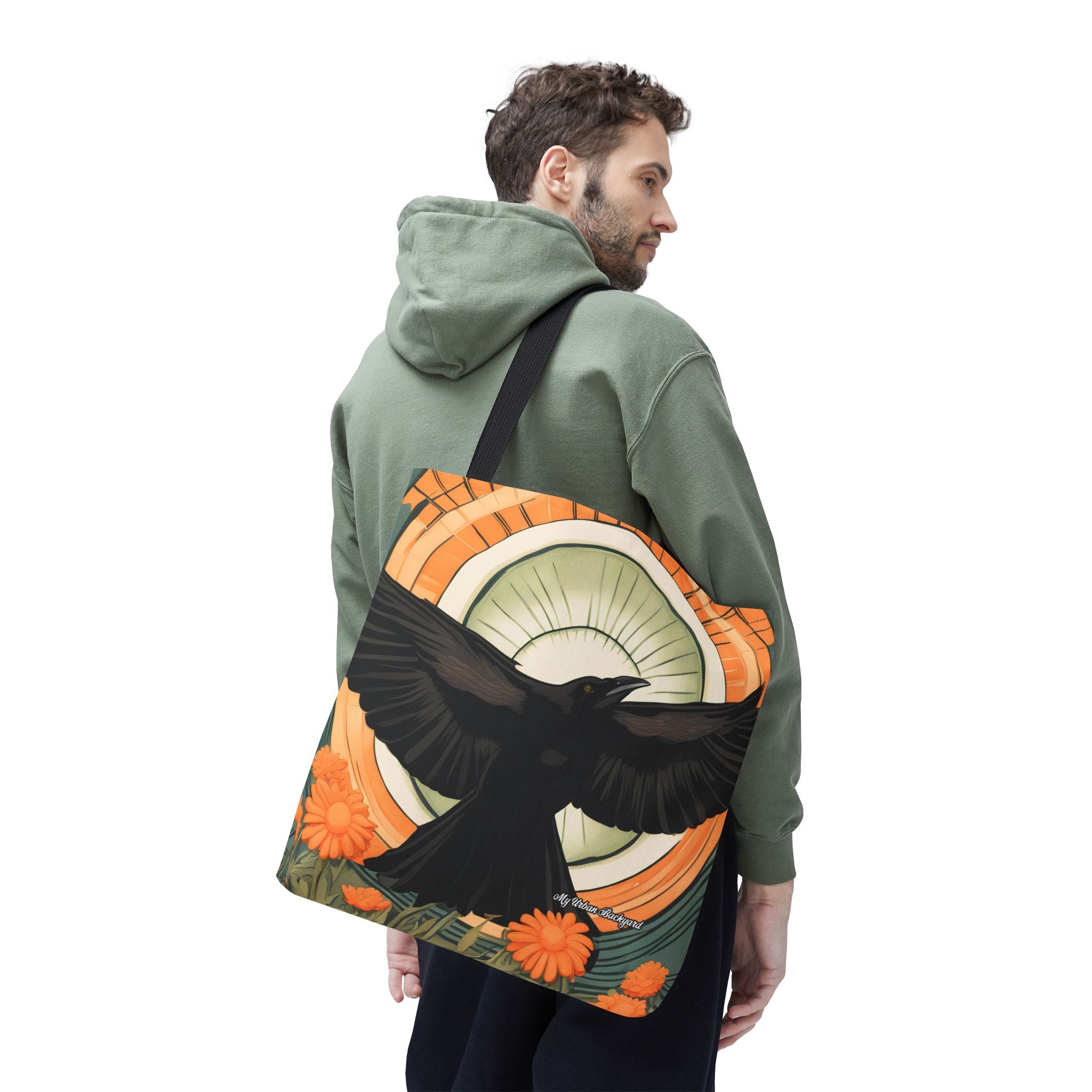 Flying Crow Tote Bag with Cotton Handles For Everyday Use, 3 Sizes