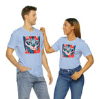 Red White and Blue Cat, Soft 100% Jersey Cotton T-Shirt, Unisex, Short Sleeve, Retail Fit