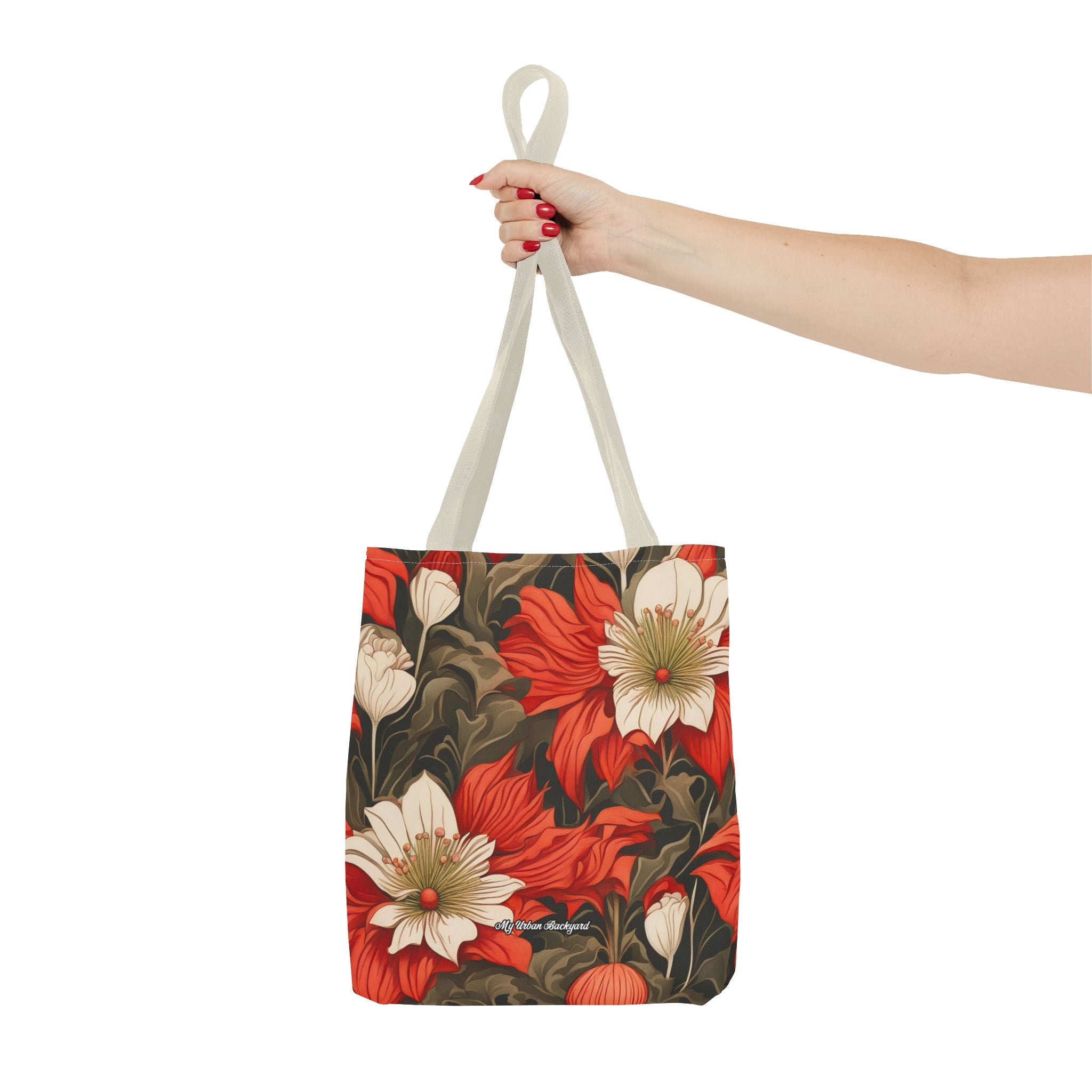 Holiday Flowers, Tote Bag with Cotton Handles