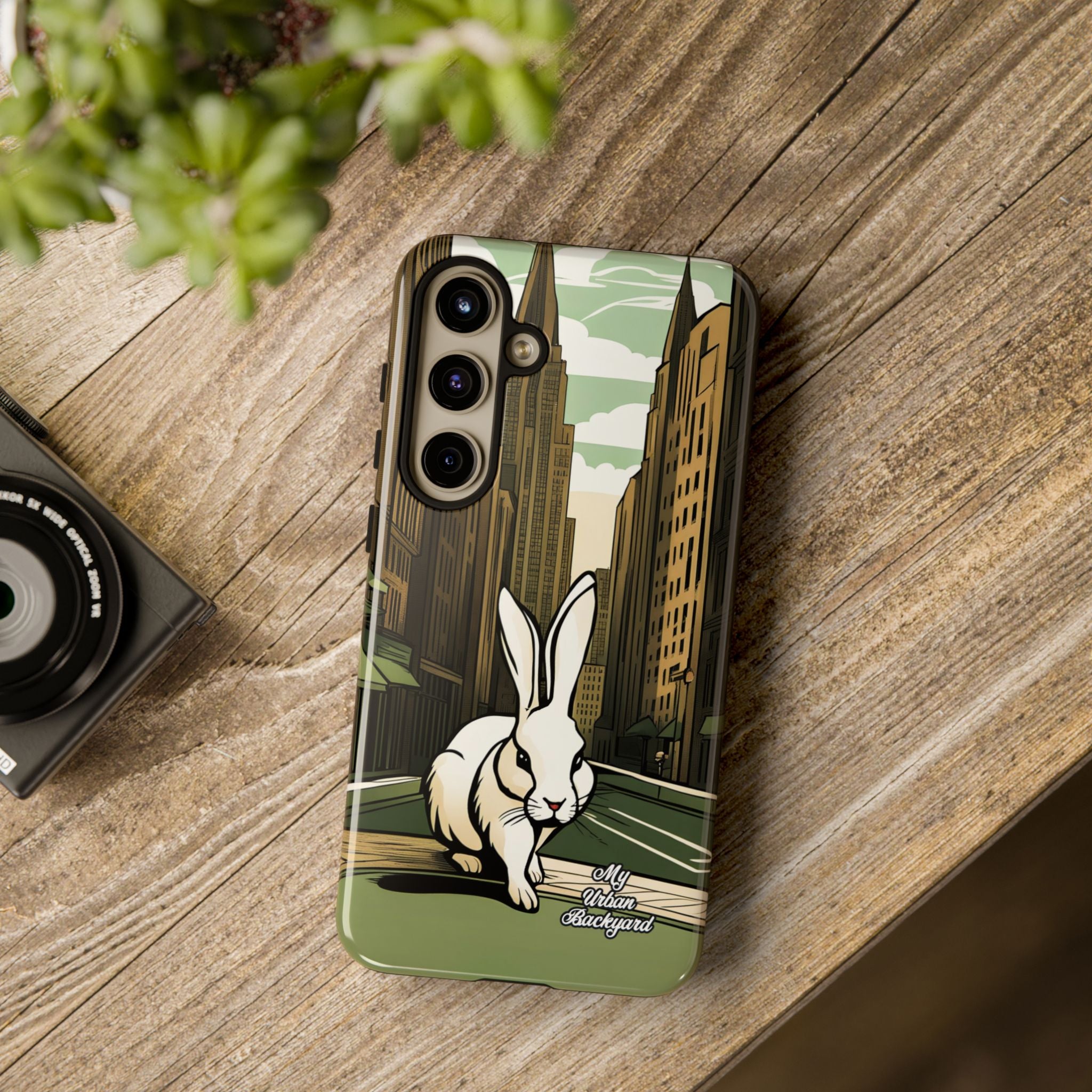 White Rabbit on a City Street, Cell Phone Case - Apple, Samsung, Google Pixel