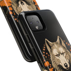 Wolf with Flowers, Animal Cell Phone Case - Apple, Samsung, Google Pixel