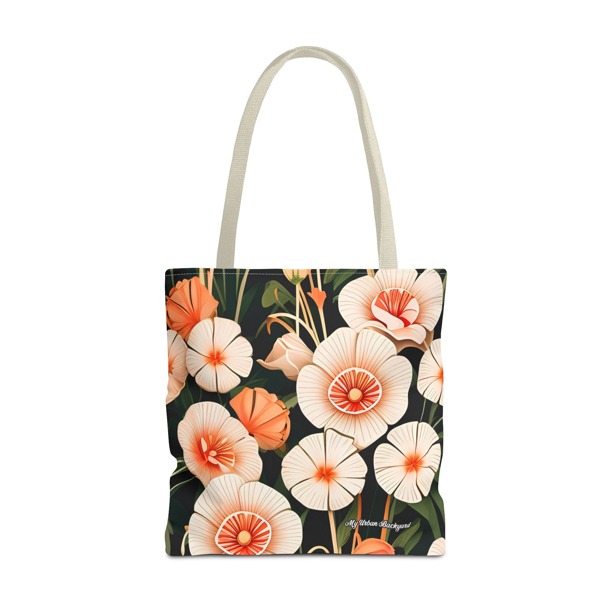 Art Deco Flowers Tote Bag with Cotton Handles For Everyday Use, 3 Sizes