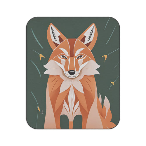 Art Deco Coyote, Cozy Outdoor Picnic Blanket, Water-Resistant Bottom, 51" × 61"